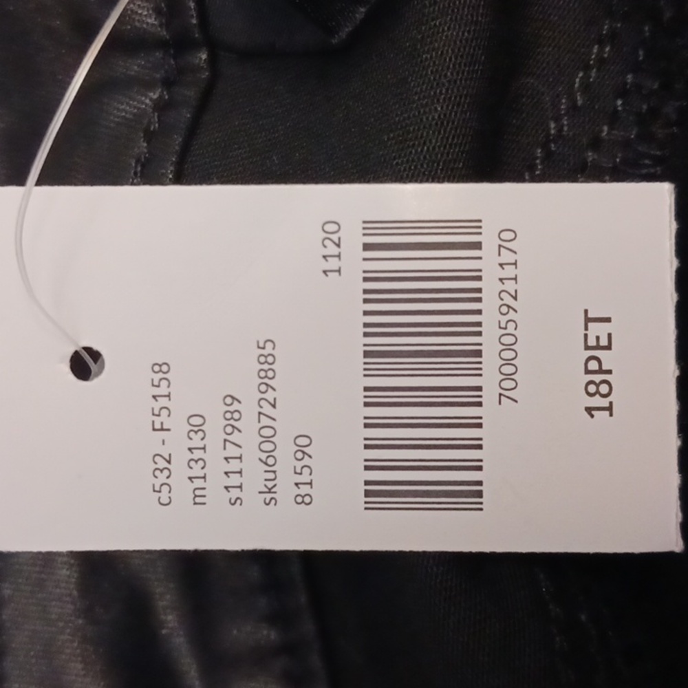 Lane Bryant size 18P women's black skinny, mid-rise, coated  modal blend pants. - Picture 12 of 16